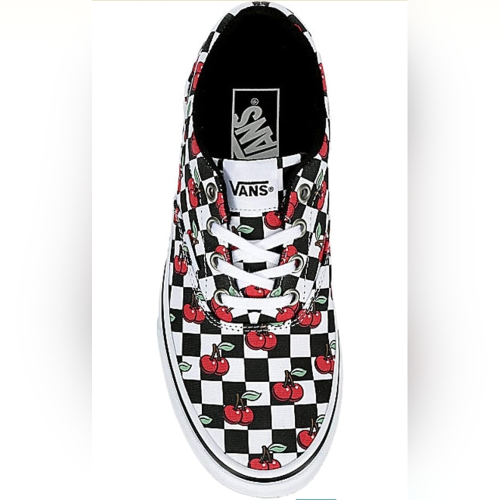 Vans Checkerboard Cherry Low Top Sneakers - Black White Red
